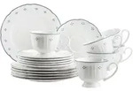 M&auml;ser Kaffeeservice Lova, Wei&szlig;, Keramik, 18-teilig, 190 ml,190 ml, Gr&uuml;ner...