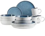 M&auml;ser Kombiservice Malea, Blau, Keramik, 16-teilig, 350 ml, Essen & Trinken,