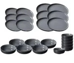 Ritzenhoff Breker Teller, Schwarz, Keramik, 24-teilig, 2x2x2 cm, Essen & Trinken,