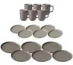 Ritzenhoff Breker Tafelservice, Taupe, Keramik, 18-teilig, 2x2x2 cm, Essen & Trinken,