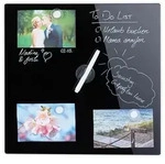 Relaxdays Magnettafel, Schwarz, Glas, Metall, 40x40x0.4 cm, Dekoration, Magnettafeln