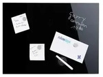 Relaxdays Magnettafel, Schwarz, Glas, Metall, 60x40x0.4 cm, Dekoration, Magnettafeln