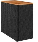 vidaXL Garten-Beistelltisch, Schwarz, Kunststoff, Rechteckig,rechteckig, 27.5x55x58