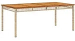 vidaXL Gartentisch, Beige, Kunststoff, Rechteckig,rechteckig, S&auml;ule, 90x75x180 cm,