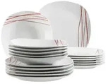 M&auml;ser Tafelservice, Wei&szlig;, Keramik, 18-teilig, Streifen, Essen & Trinken, Geschirr,