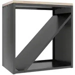 Outsunny Kaminholzregal, Schwarz, Metall, Echtholz,Tanne, 2 F&auml;cher, eckig, 36x60x58