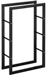 Homcom Kaminholzregal,, Schwarz, Metall, 25x100x60 cm, Kleinm&ouml;bel, Kamine &
