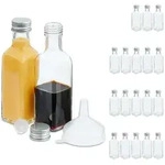 Relaxdays Flaschen, Transparent, Glas, Metall, Kunststoff, 4x14x4 cm, Tischkultur &