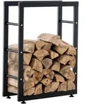 TPFLiving Kaminholzst&auml;nder, Schwarz, Metall, 80x125x25 cm, Kleinm&ouml;bel, Kamine...