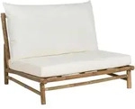 Beliani Gartensessel, Hellbraun, Creme, Holz, 102x74x85 cm, Loungem&ouml;bel,