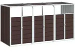 vidaXL M&uuml;lltonnenbox, Braun, Metall, 81x115x216 cm, Aufbewahrung & Schutzh&uuml;llen