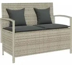vidaXL Gartenbank, Hellgrau, Naturmaterialien, 56x87x111 cm, Gartenm&ouml;bel,
