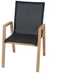 Siena Garden Stapelsessel, Grau, Teak, Metall, Kunststoff, 67.5x90x56 cm, wetterfest,