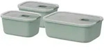 Mepal Frischhaltedosenset Easyclip, Salbeigr&uuml;n, Klar, Kunststoff, 3-teilig, 0,45 L,