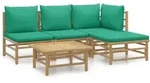 vidaXL Garten-Lounge-Set, Gr&uuml;n, Naturmaterialien, Rechteckig, Loungem&ouml;bel,