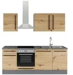 P & B K&uuml;chenblock, Anthrazit, Eiche Artisan, Holzwerkstoff, 1 Schublade(n)