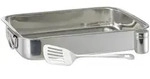 Relaxdays Auflaufform, Silber, Metall, 38x7x27 cm, Kochen, Auflaufformen