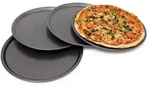 Relaxdays Pizzablech, Anthrazit, Metall, 33x1.8x33 cm, Backen, Backformen, Backbleche
