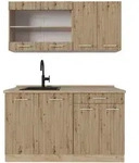 Vicco K&uuml;chenzeile, Eiche Artisan, Eiche, Holzwerkstoff,...