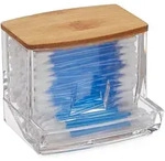Relaxdays Aufbewahrungsbox, Transparent, Kunststoff, Holz, 9x7.5x8 cm,