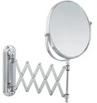 Wenko Schminkspiegel Deluxe, Chrom, Metall, rund, 23x38x50 cm, Spiegel,