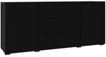Petits-meubles Sideboard, Schwarz, Holzwerkstoff, 140x63x35 cm, Wohnzimmer, Kommoden