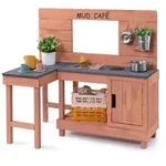 Muddy Buddy Matschk&uuml;che Coffee Corner, Altrosa, Holz, 60x95x100 cm, Fsc, EN 71,