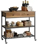 SoBuy K&uuml;chenwagen, Schwarz, Braun, Holzwerkstoff, Metall, 100x93x45 cm,...