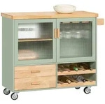 SoBuy K&uuml;cheninsel, Gr&uuml;n, Holzwerkstoff, Naturmaterialien, Holz, 109x92x40 cm,