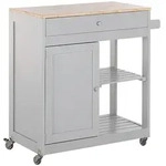 Beliani Servierwagen, Grau, Hellbraun, Holzwerkstoff, 75x87x44 cm, Esszimmer,