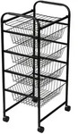 [en.casa] Servierwagen, Schwarz, Kunststoff, 41x87x31.5 cm, Esszimmer,...