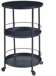 [en.casa] Servierwagen, Schwarz, Metall, Rund, 45x75x45 cm, Esszimmer,...