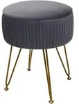 MCW Sitzhocker, Hellgrau, Gold, Textil, 33x42x33 cm, Wohnzimmer, Hocker, Sitzhocker