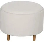 Homcom Sitzhocker, Wei&szlig;, Eichenholz, Echtholz,Eiche, Rund, rund, 56x42x56 cm,