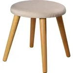 Echtwerk Hocker, Creme, Holz, rund, 40x42x40 cm, Wohnzimmer, Hocker, Sitzhocker