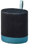 Mid.you Hocker, Blau, Schwarz, Kunststoff, Textil, zylindrisch, 38x43x32.5 cm,