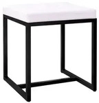 CLP Sitzw&uuml;rfel, Wei&szlig;, Metall, 40x48x40 cm, Wohnzimmer, Hocker, Sitzw&uuml;rfel