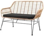 Mid.you Sitzbank, Natur, Schwarz, Metall, 2-Sitzer, 120x85x69 cm, Esszimmer,...