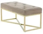 Kayoom Hockerbank, Taupe, Gold, Metall, Kunststoff, Textil, 90x40x40 cm, Esszimmer,
