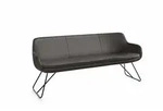 Musterring Sitzbank Tavia, Dunkelbraun, Metall, Echtleder, Rindleder, 3-Sitzer,