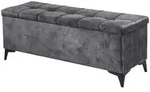 Modante Bettbank, Anthrazit, Kunststoff, 2-Sitzer, 139x58x50 cm, Truhe im Sitz,