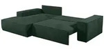 Vente-Unique Schlafsofa, Dunkelgr&uuml;n, Textil, Uni, 4-Sitzer, 267x85x167 cm,