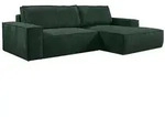 Vente-Unique Schlafsofa, Waldgr&uuml;n, Textil, Uni, 4-Sitzer, 267x85x167 cm,...