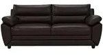 Vente-Unique Sofa, Braun, Leder, Uni, 3-Sitzer, 201x88x82 cm, Wohnzimmer, Sofas...
