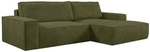 Vente-Unique Schlafsofa, Olivgr&uuml;n, Textil, Uni, 4-Sitzer, 267x85x167 cm, Wohnzimmer,