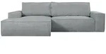 Vente-Unique Schlafsofa, Grau, Textil, Uni, 4-Sitzer, 267x85x167 cm, Wohnzimmer,