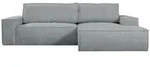 Vente-Unique Schlafsofa, Hellgrau, Textil, Uni, 4-Sitzer, 267x85x167 cm,...