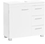 Mid.you Waschbeckenunterschrank, Wei&szlig;, Kunststoff, 1 F&auml;cher, 3 Schublade(n)