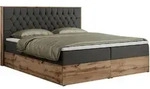 MKS Boxbett, Dunkelgrau, Textil, 2-Sitzer, H3, Rechteckig, 180x200 cm, Schlafzimmer,