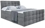 Altdecor Boxspringbett, Dunkelgrau, Holzwerkstoff, H&ouml;he ca. 37 cm, 140x200 cm,